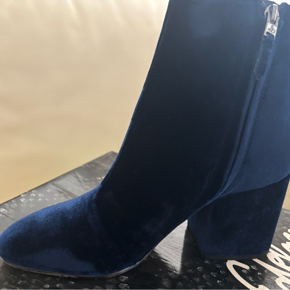 Sam Edelman Blue Velvet Ankle Booties